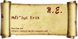 Mályi Erik névjegykártya
