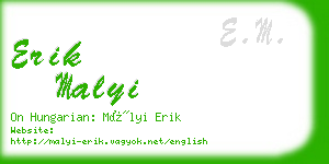 erik malyi business card